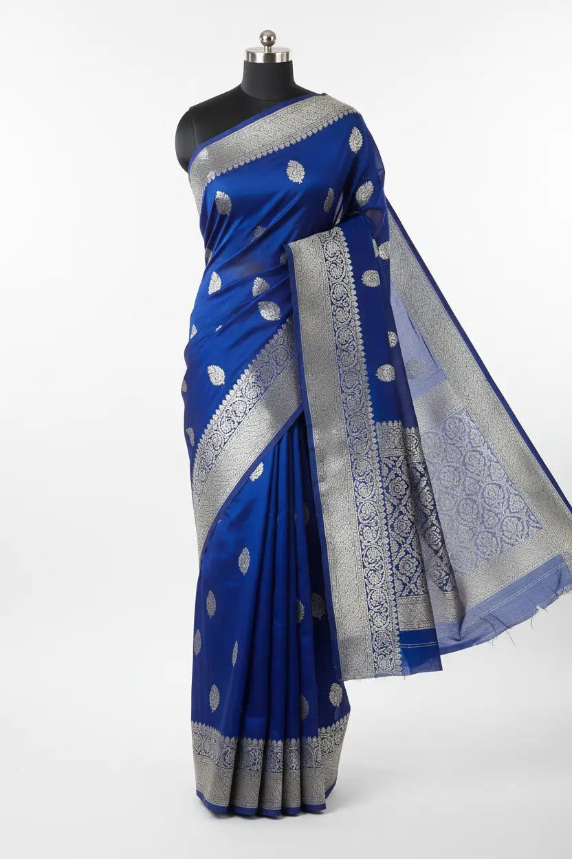 Banarasi Georgette Saree with silver zari weave