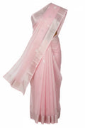 Chanderi Cotton Saree with silver border