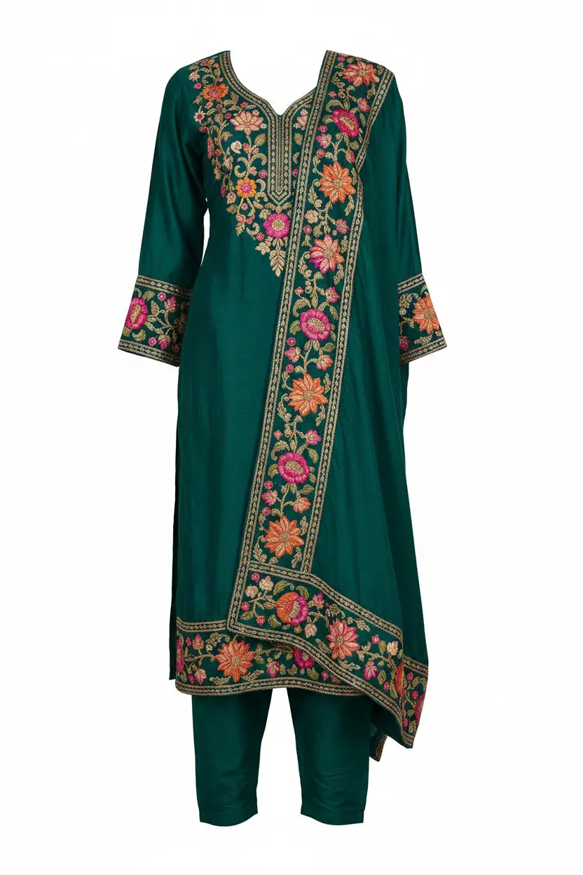 Embroidered Salwar Kameez floral 3-piece set