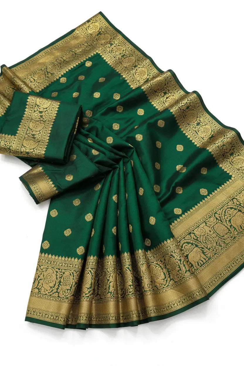 Kanjivaram Silk Saree with temple border design