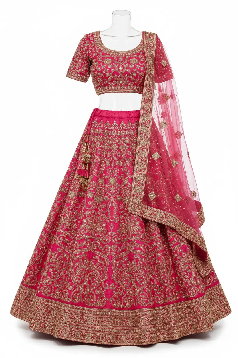Bridal Lehenga Choli Set with embroidery and dupatta