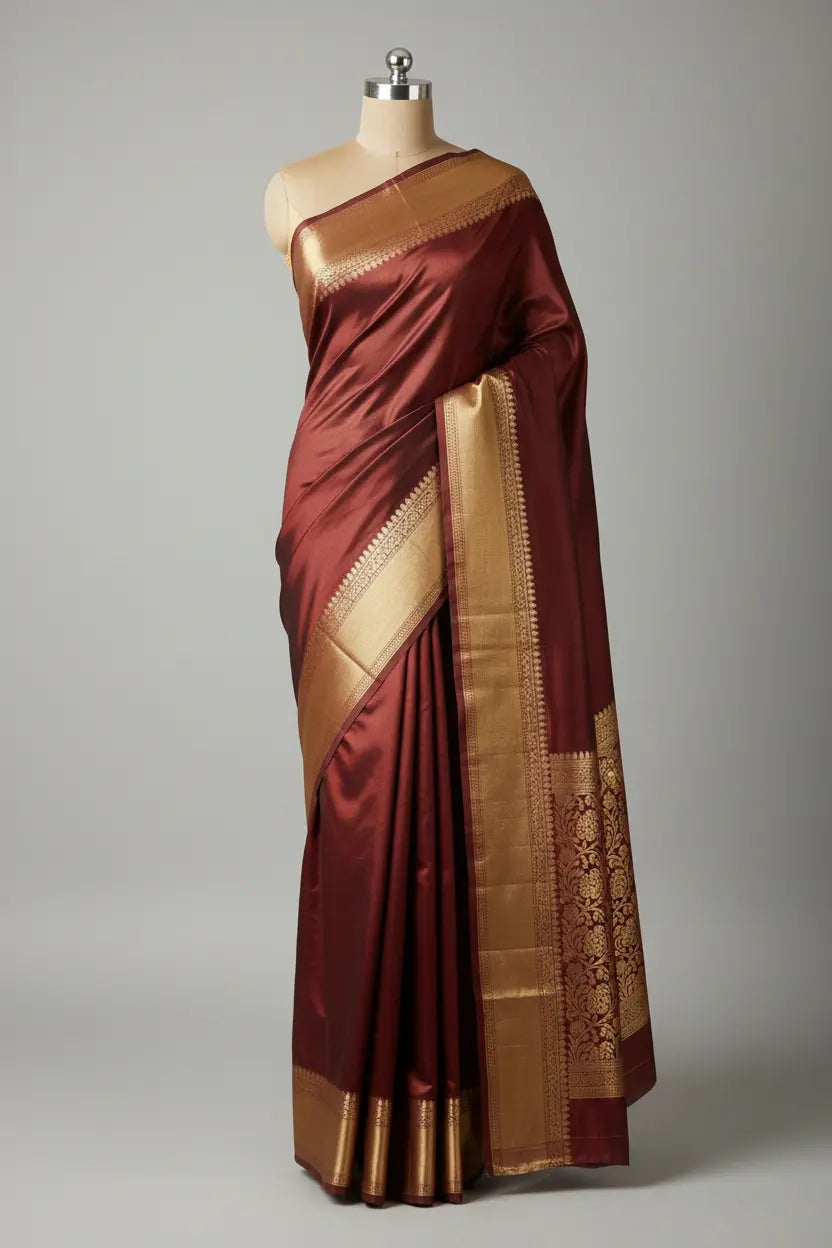 Maroon Silk Saree